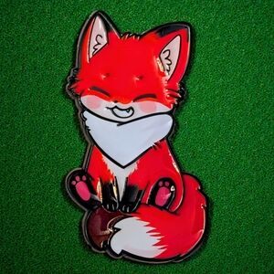 Cute Silly Red Fox Enamel Pin